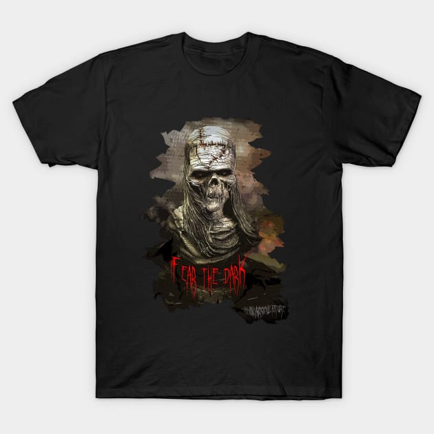 Fear the Dark - Blairsculpture Frankenstein T-Shirt by Blairsculpture